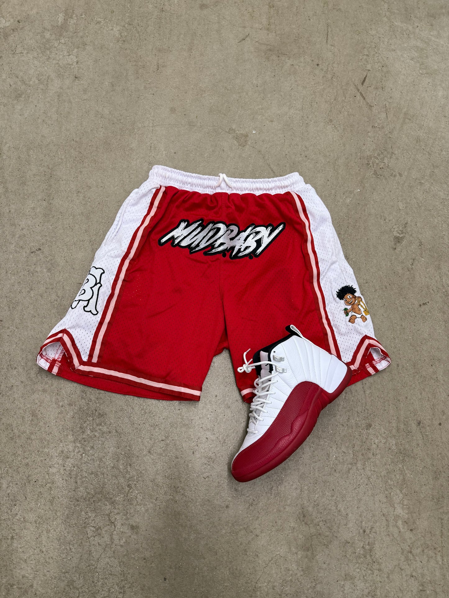 Red Mud baby basketball shorts