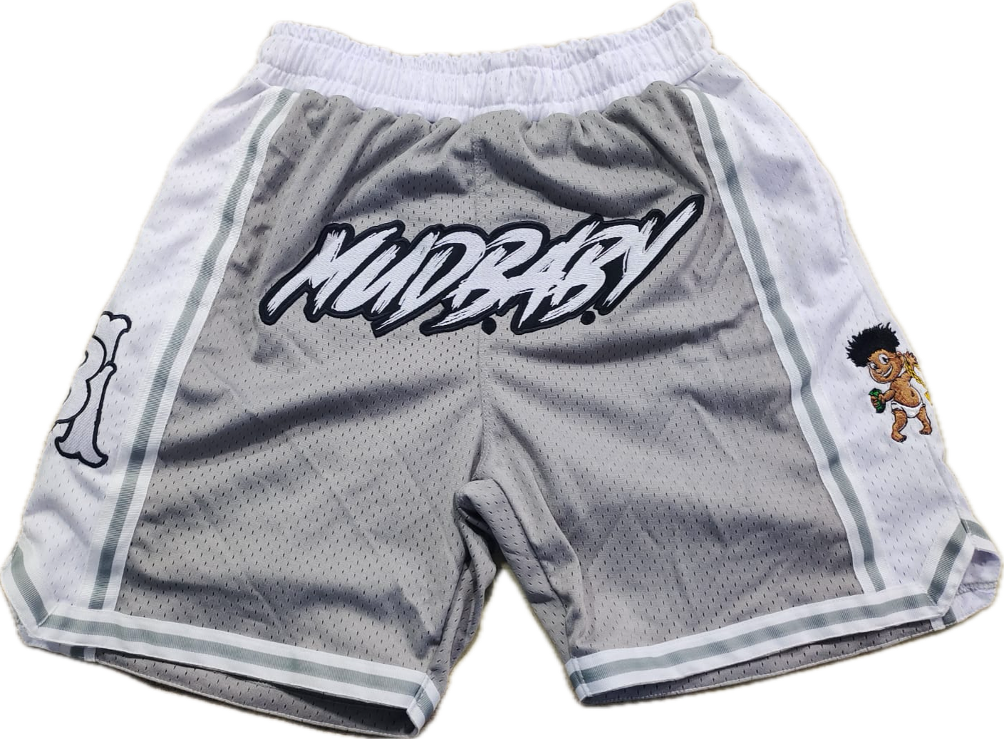 Grey Mud baby basketball shorts