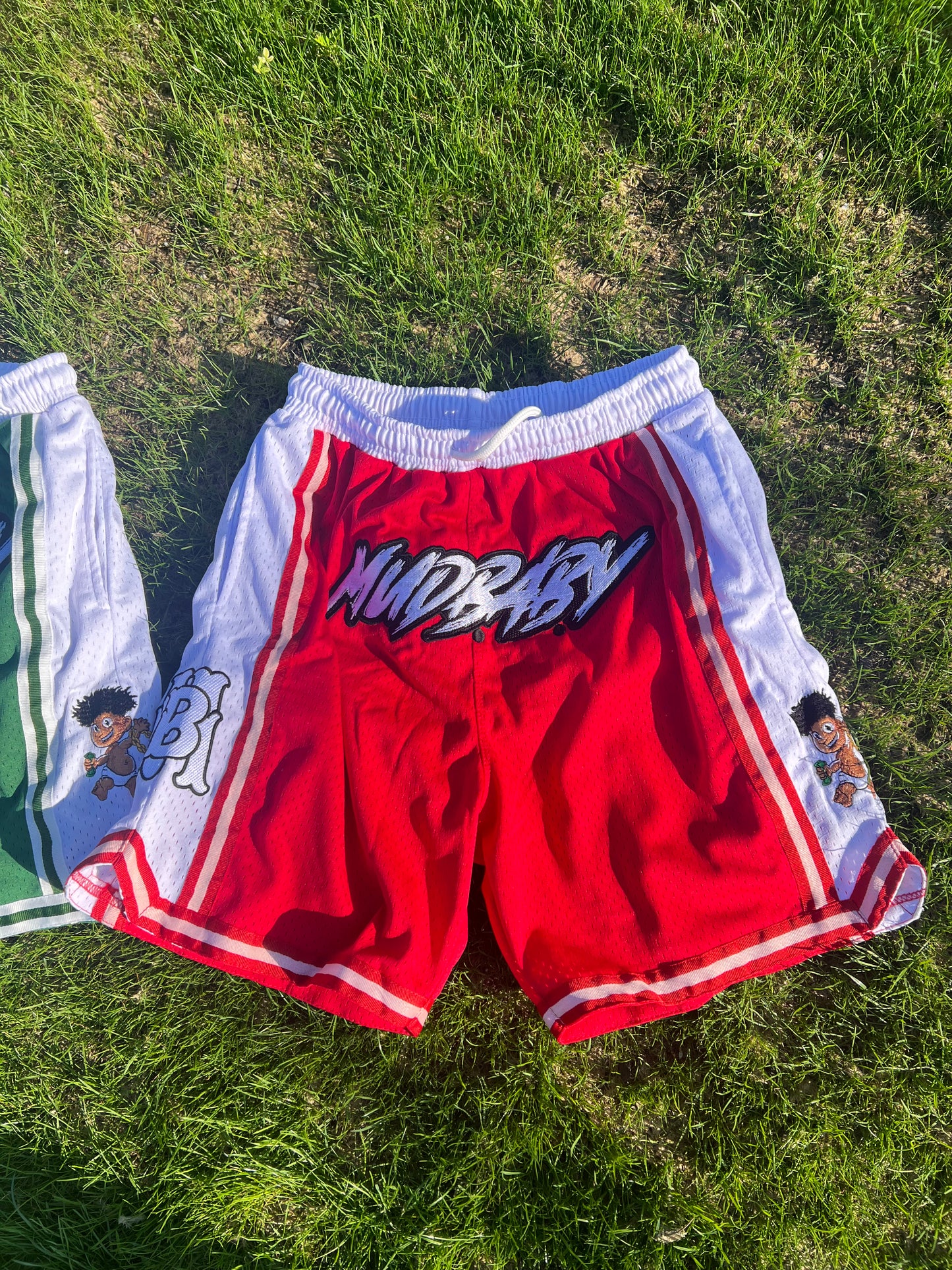 Red Mud baby basketball shorts