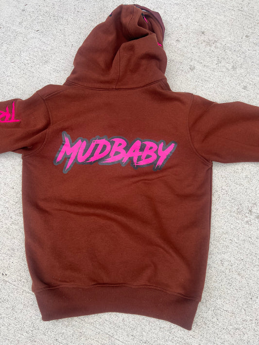Brown and pink mudbaby zip up