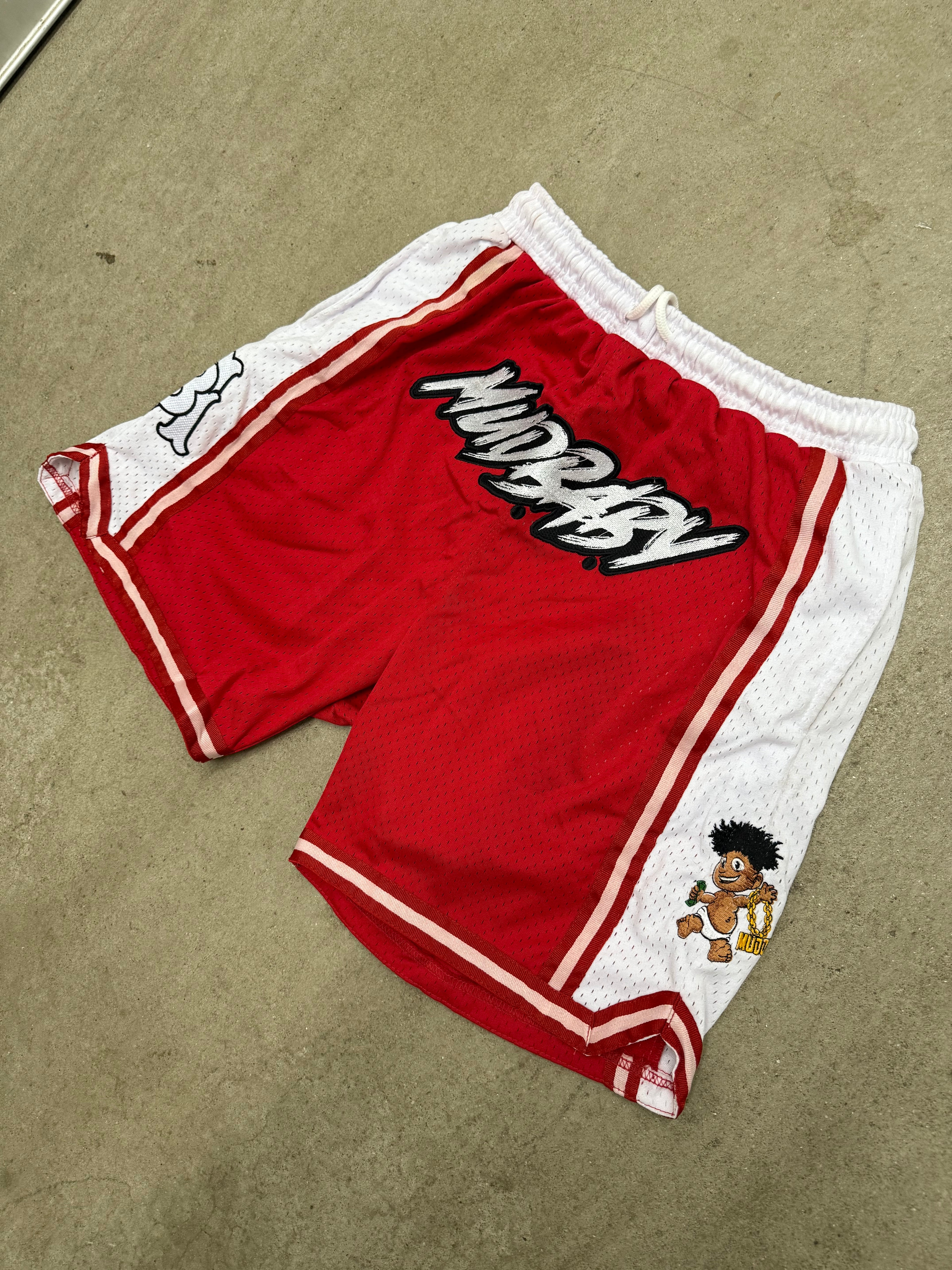 Red Mud baby basketball shorts