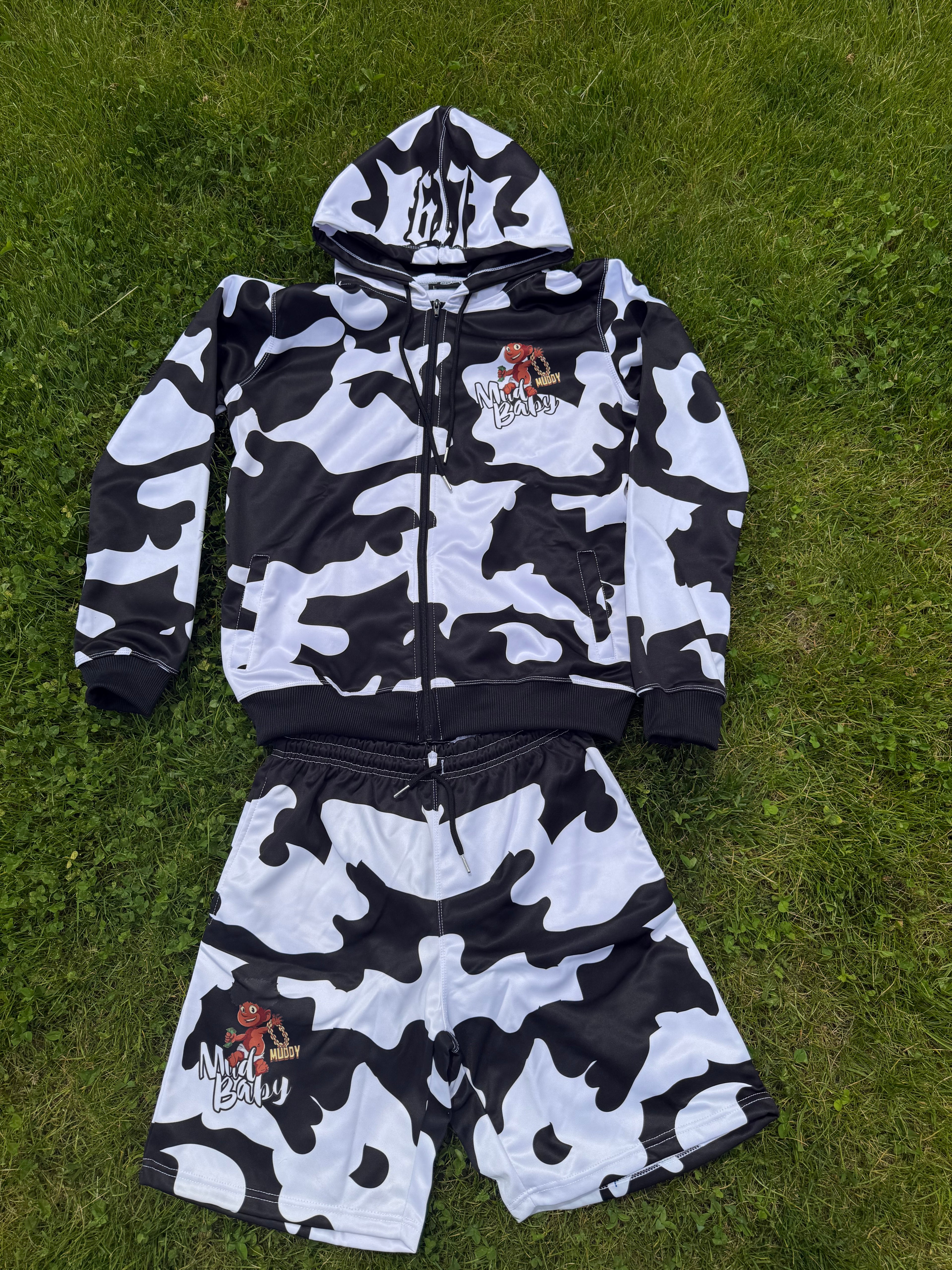 Back and white Mud baby camo short sets