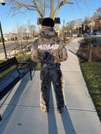 Camo distressed sweat suit