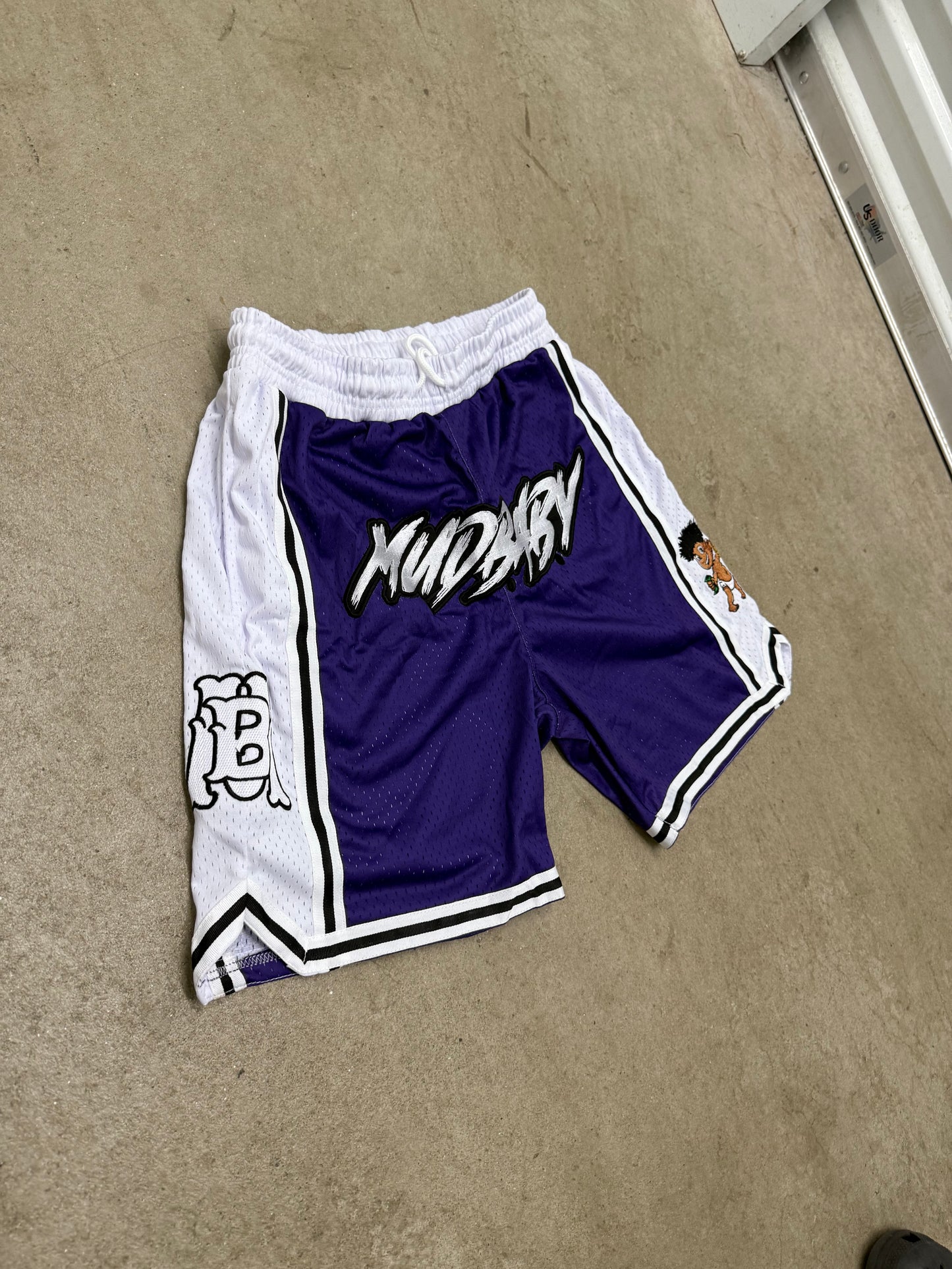 Purple Mud baby basketball shorts