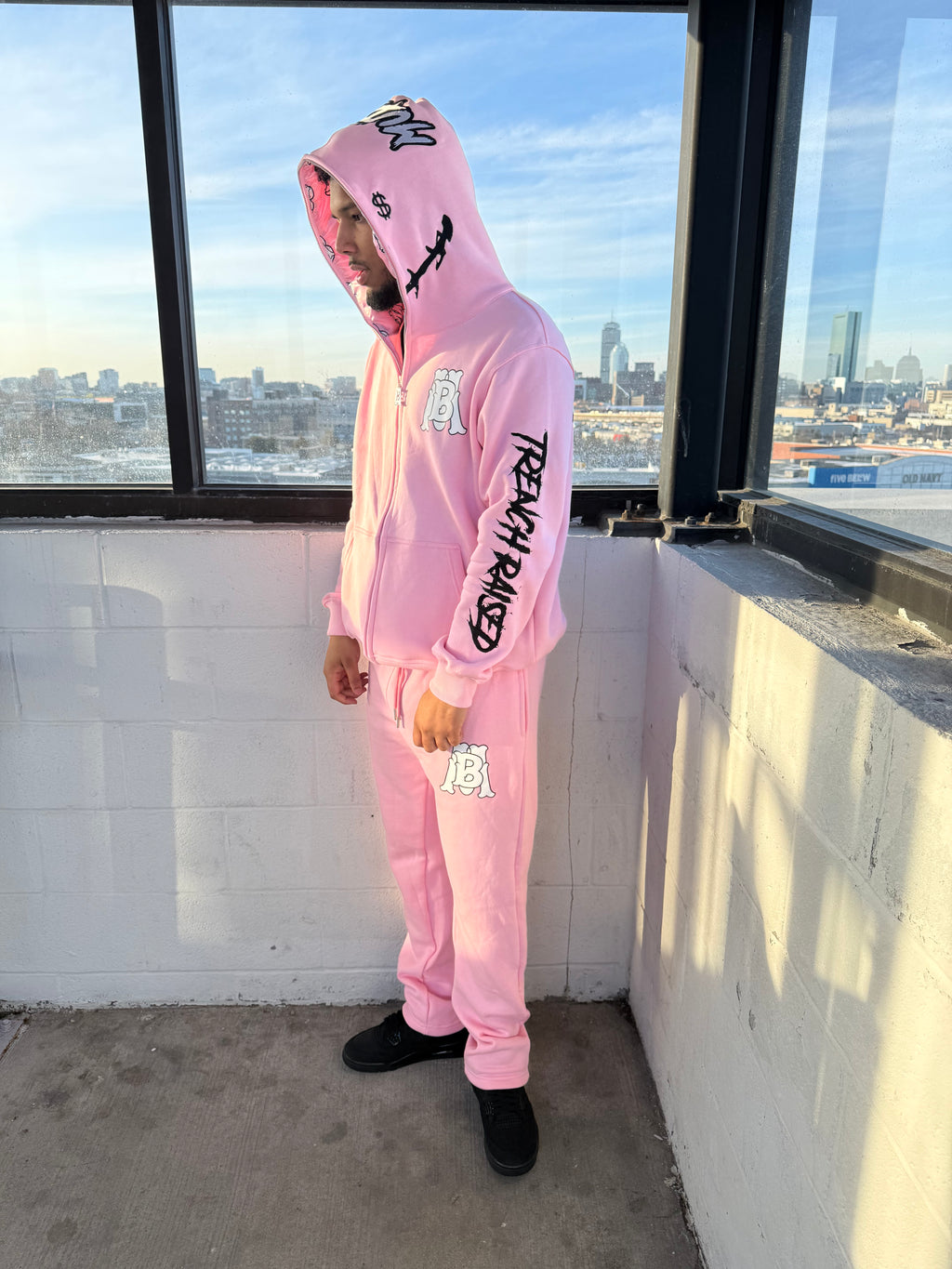 Mudbaby pink zip up set