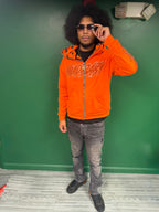Mudbaby orange double hoodie zip up