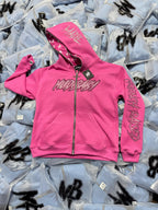 Mudbay pink double zip up hoodie
