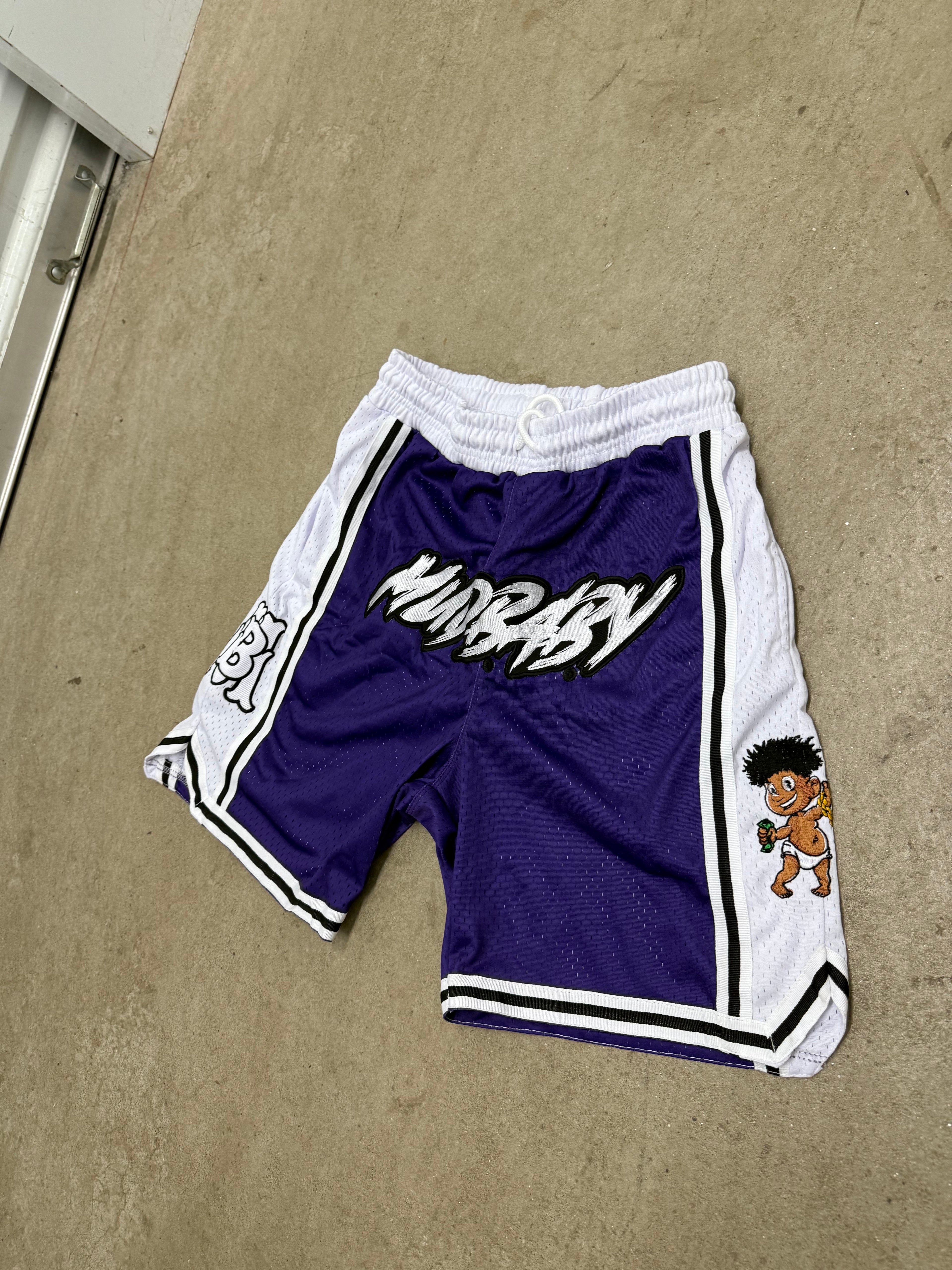 Purple Mud baby basketball shorts