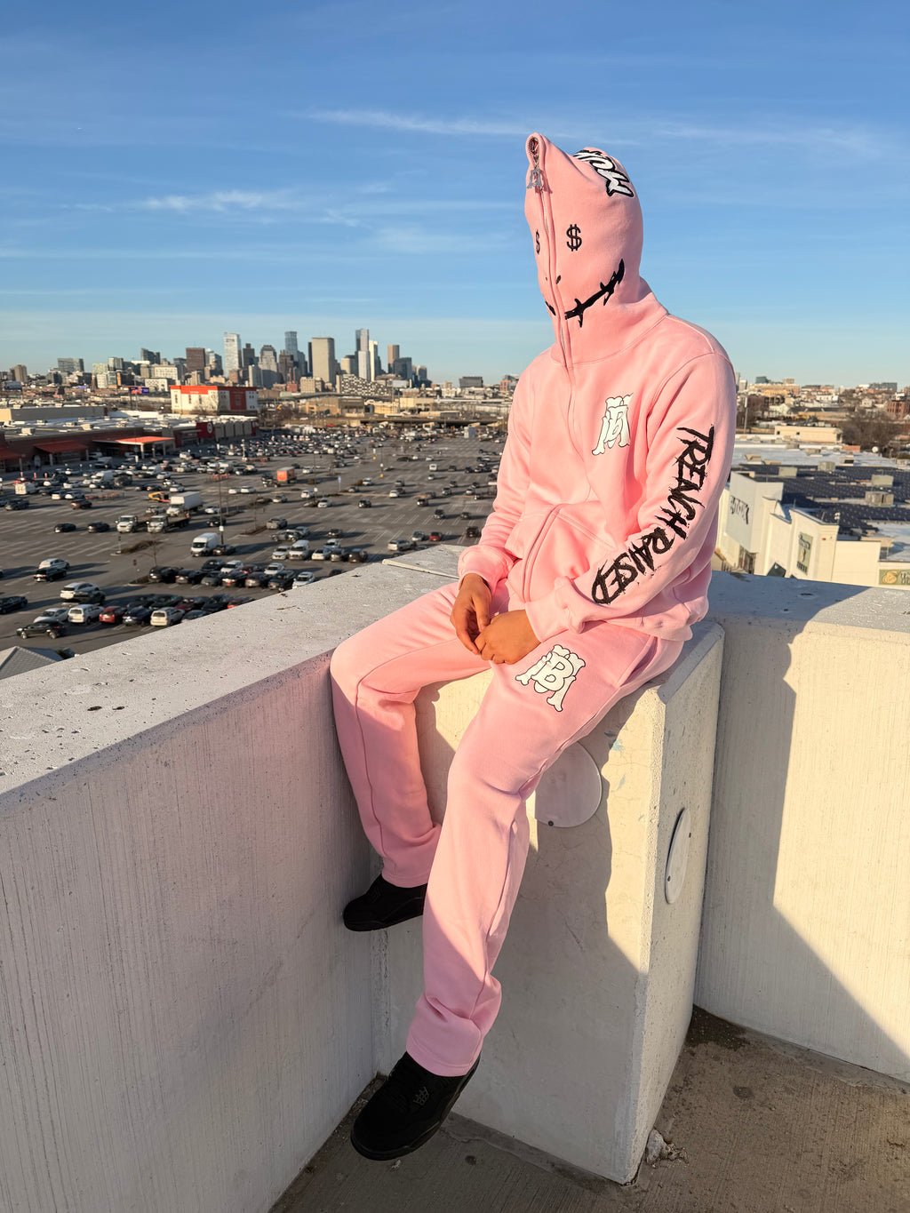 Mudbaby pink zip up set