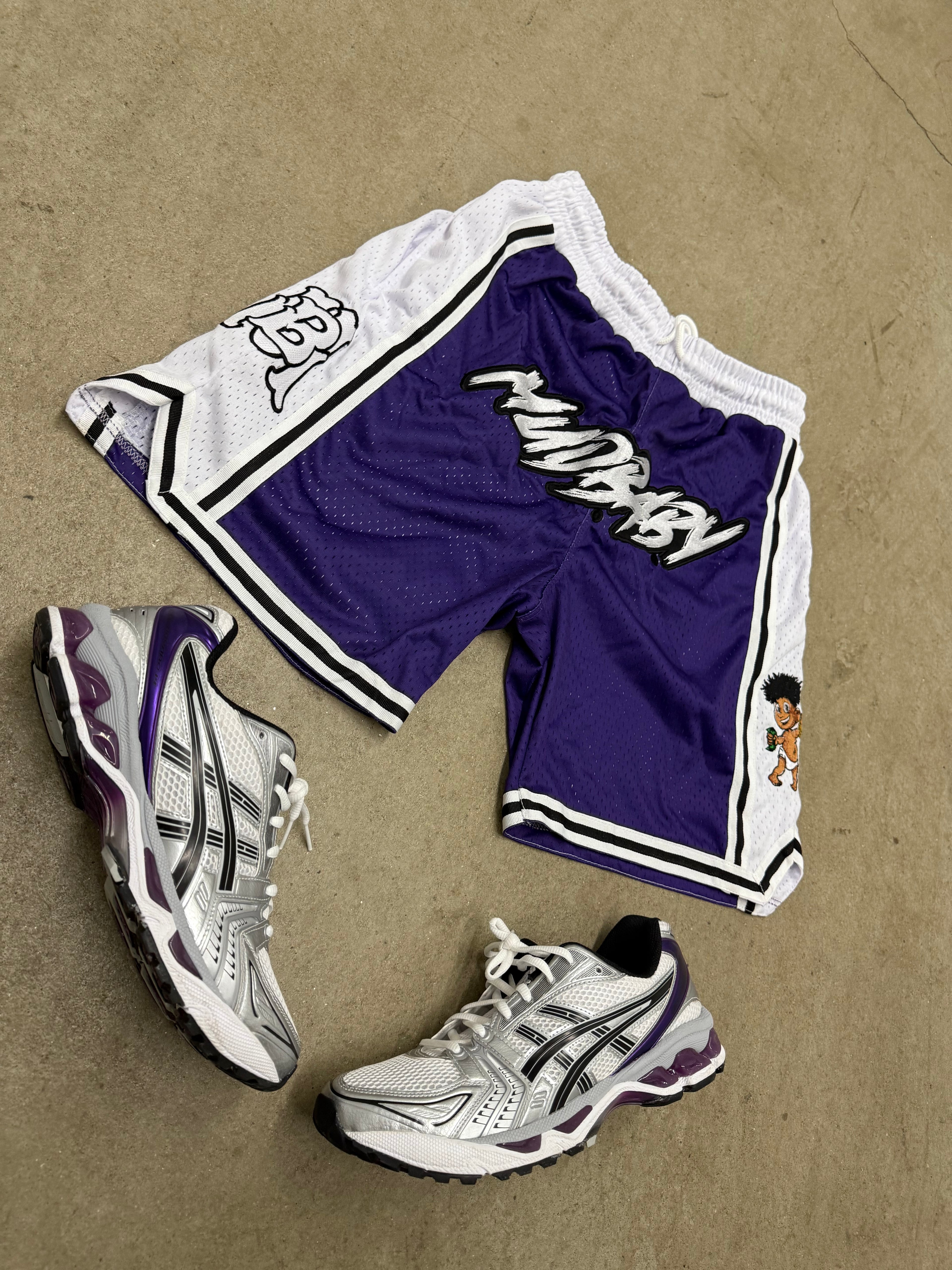 Purple Mud baby basketball shorts