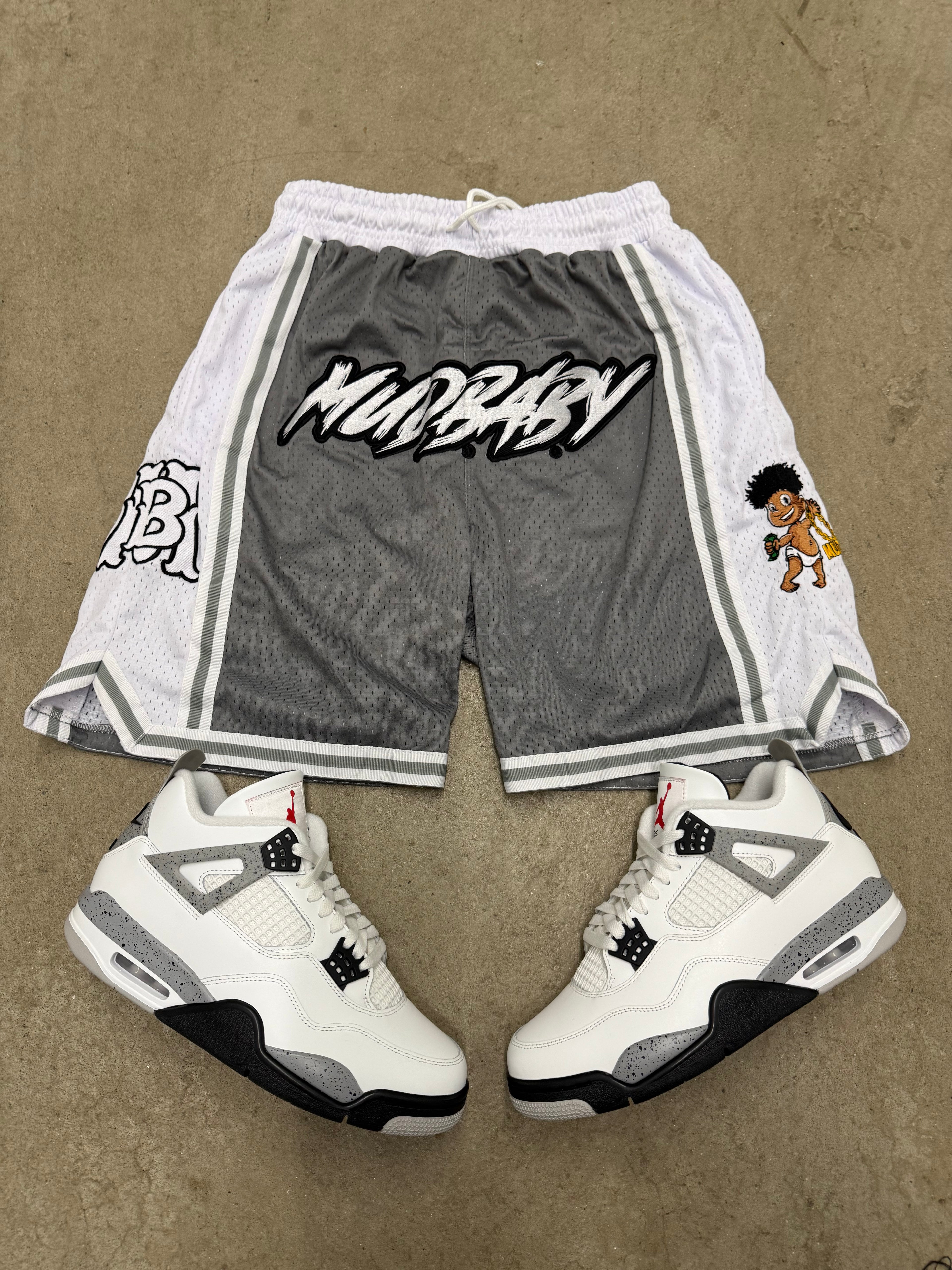 Grey Mud baby basketball shorts