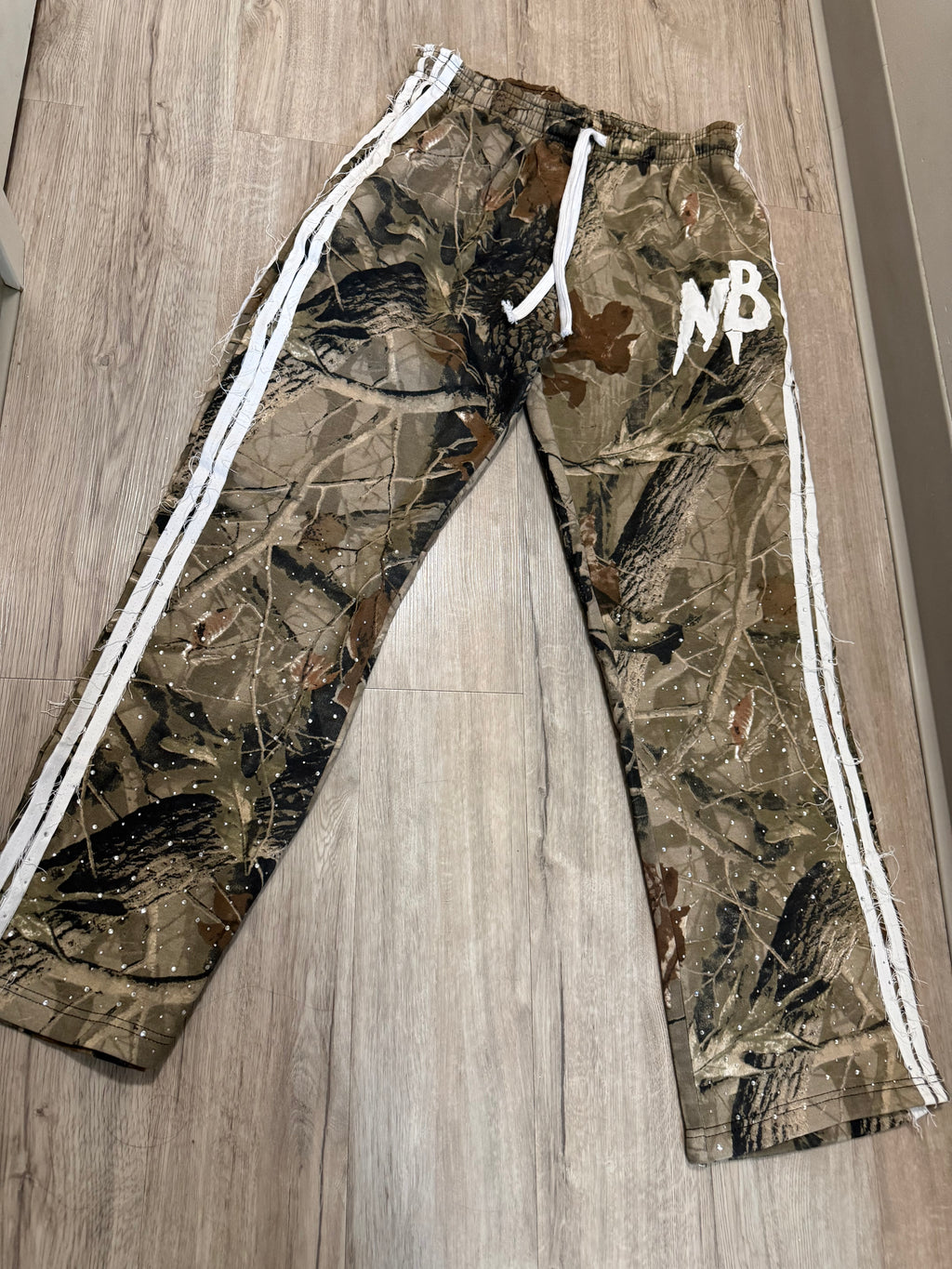 Camo distressed sweat suit