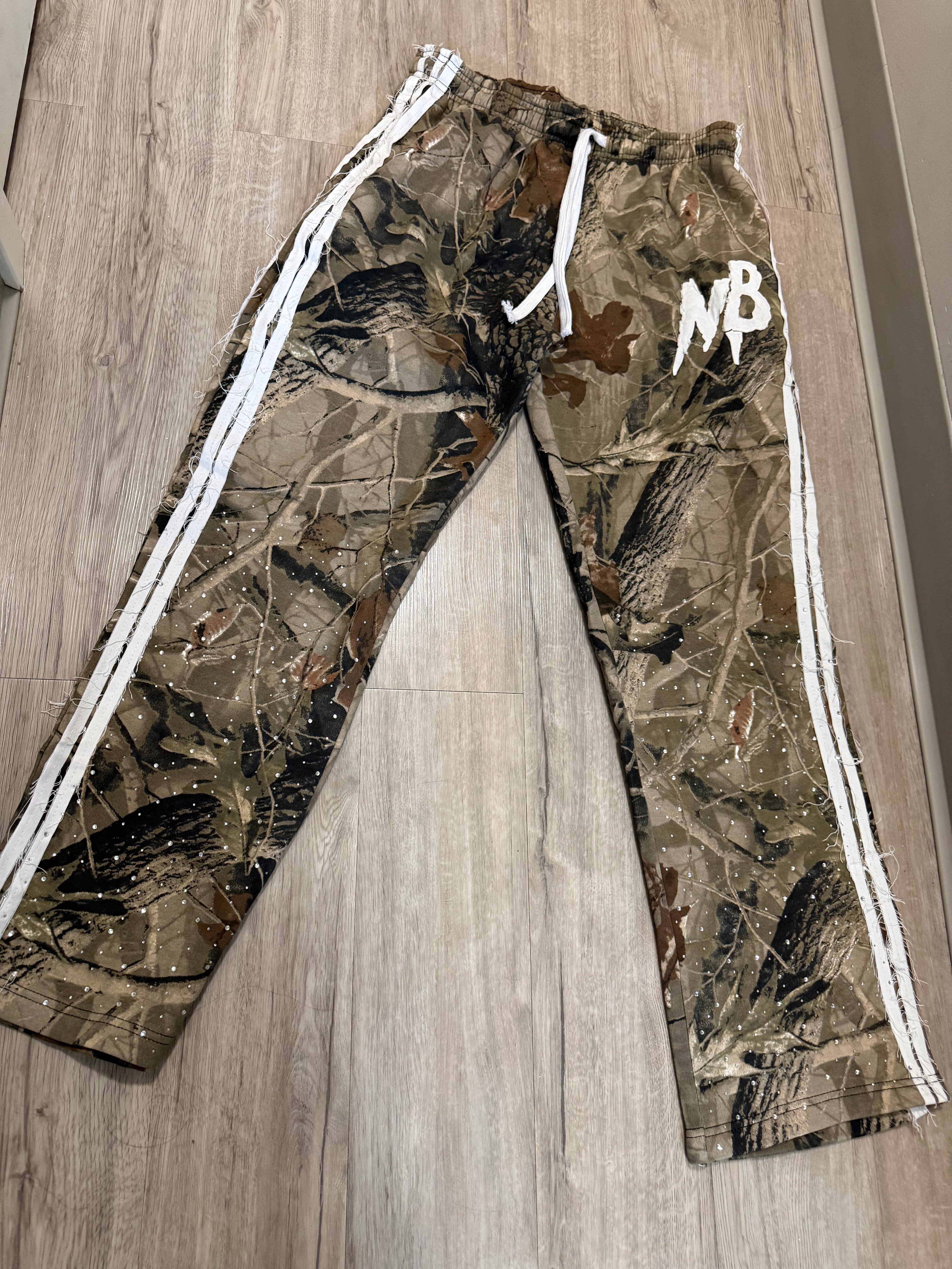 Camo distressed sweat suit