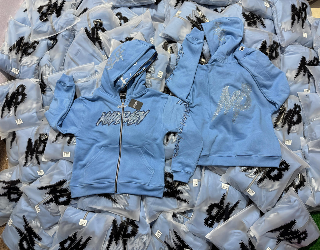 Mudbay unc blue double zip up hoodie