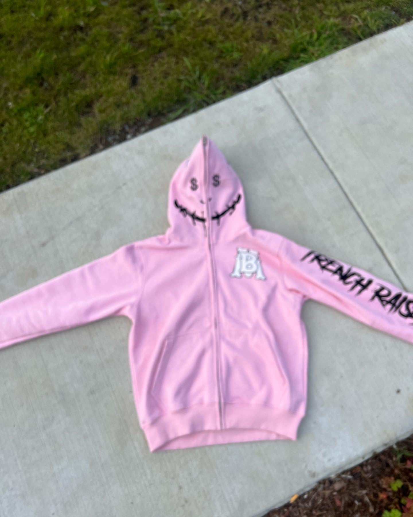 Baby pink zip cheap up hoodie womens