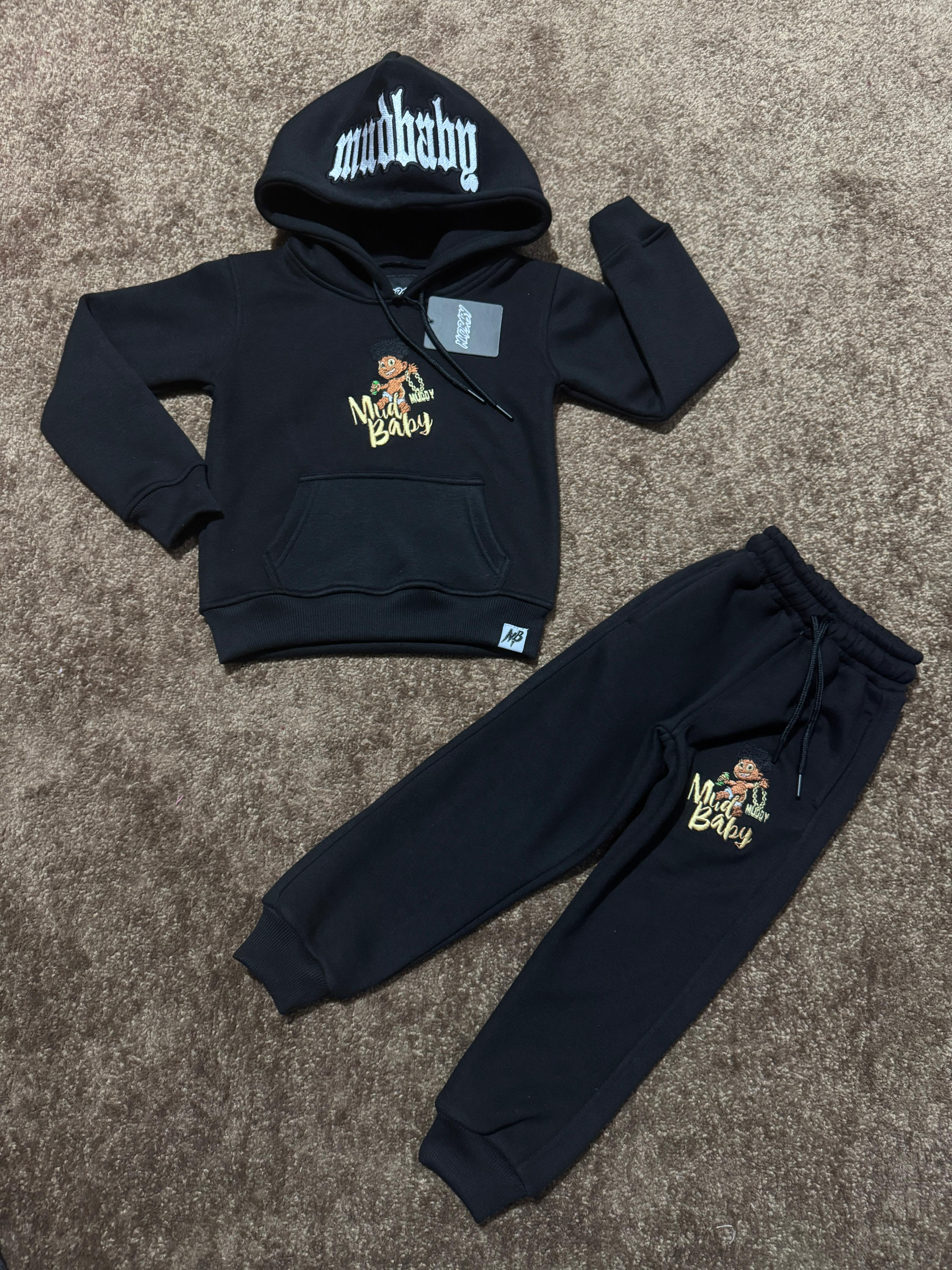 Kids black jogger set