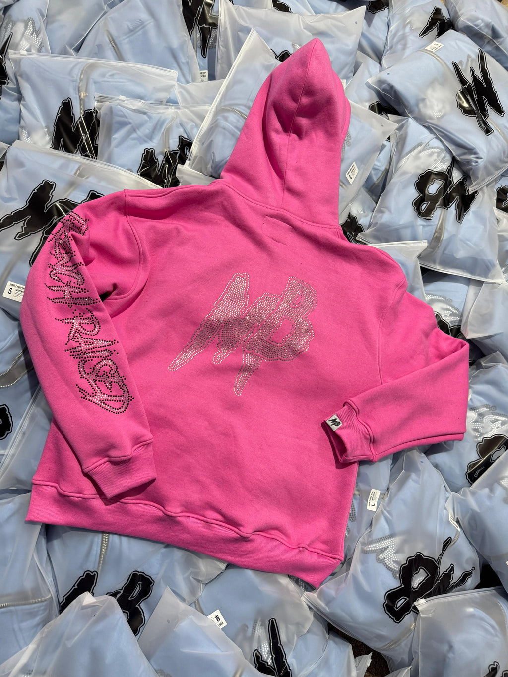 Mudbay pink double zip up hoodie