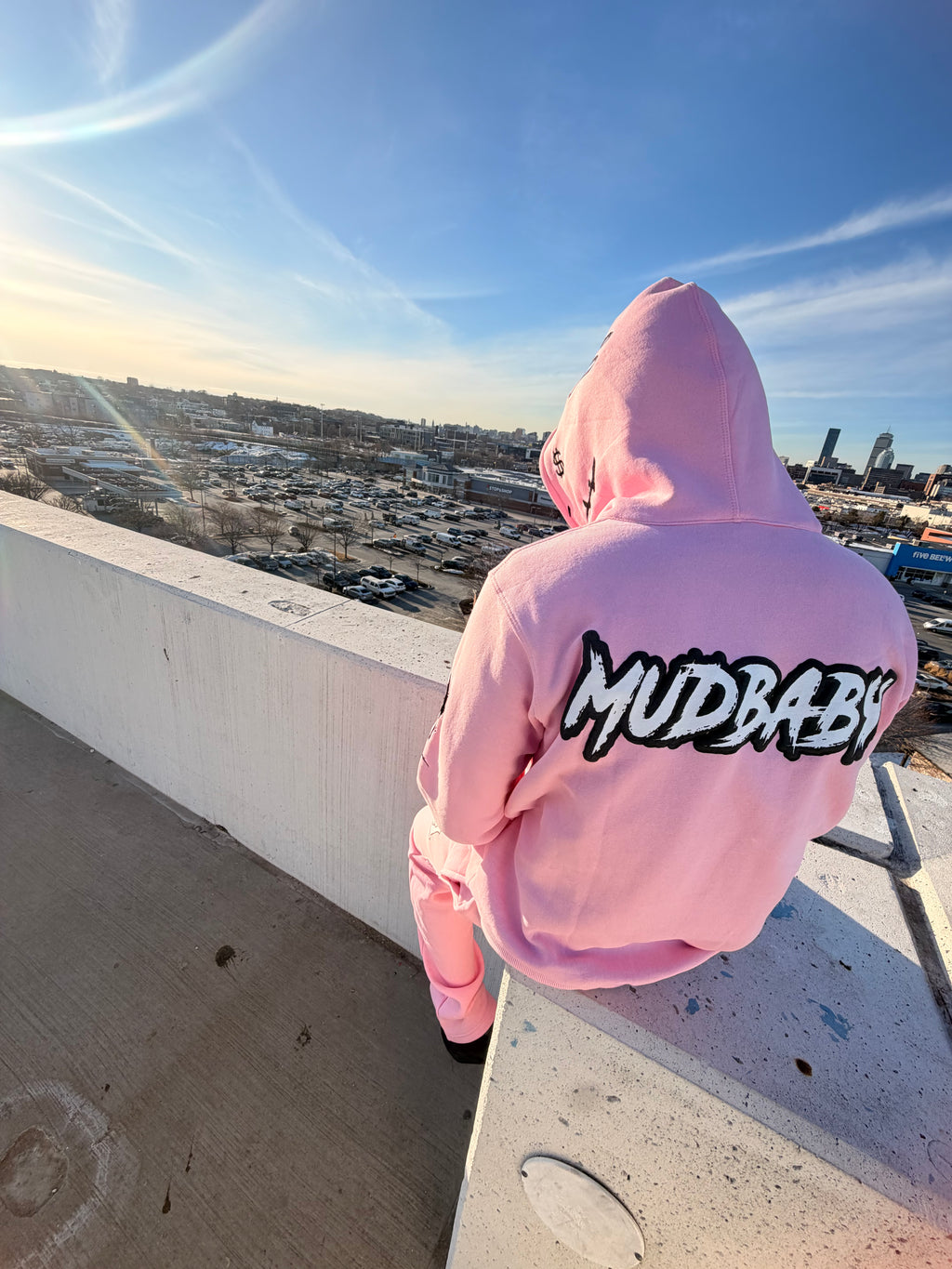 Mudbaby pink zip up set