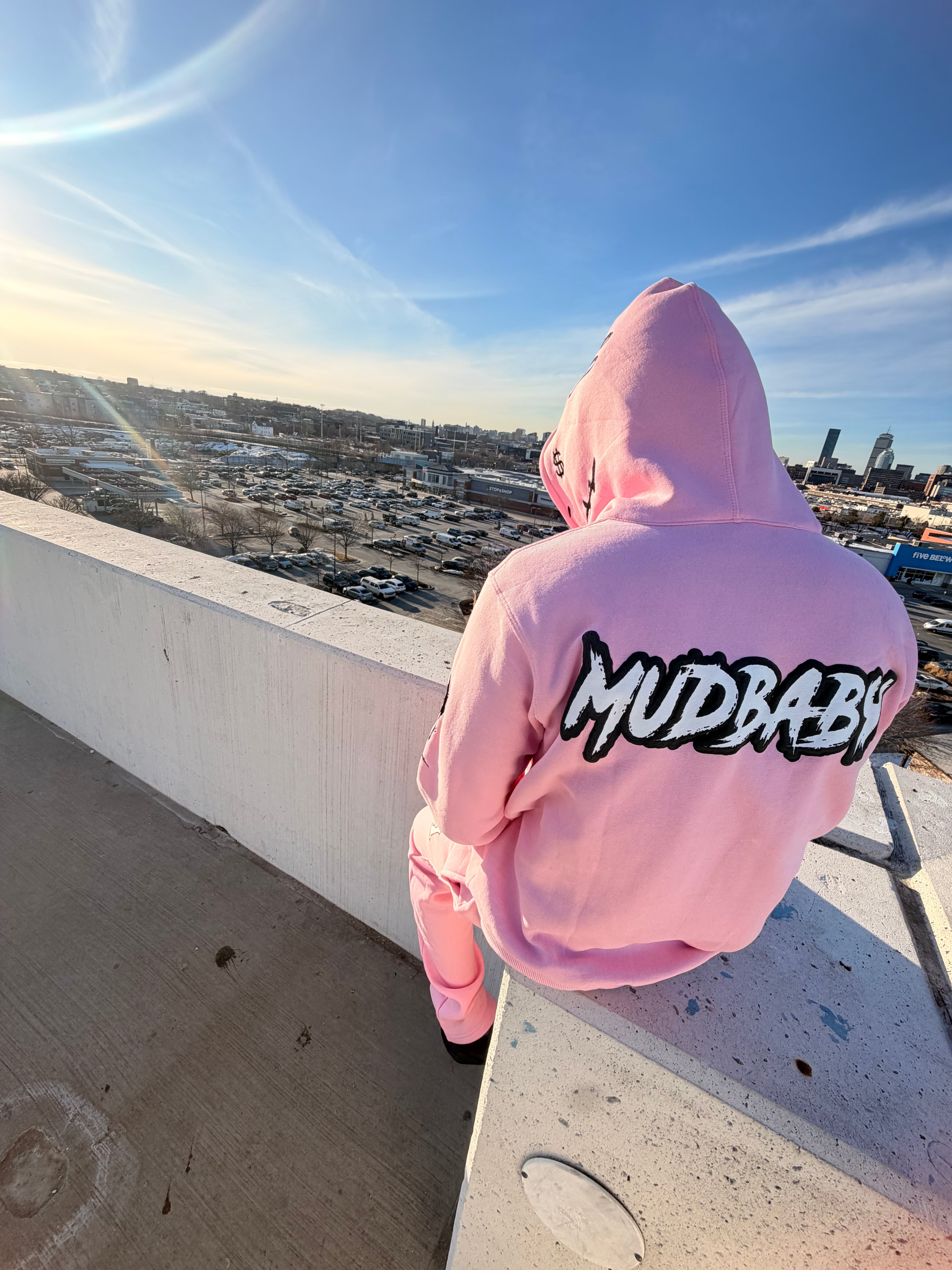 Mudbaby pink zip up set