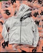 Mudbay light grey double zip up hoodie