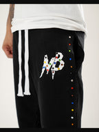 Black Mudbaby colorful rhinstone pants