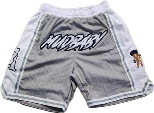Grey Mud baby basketball shorts
