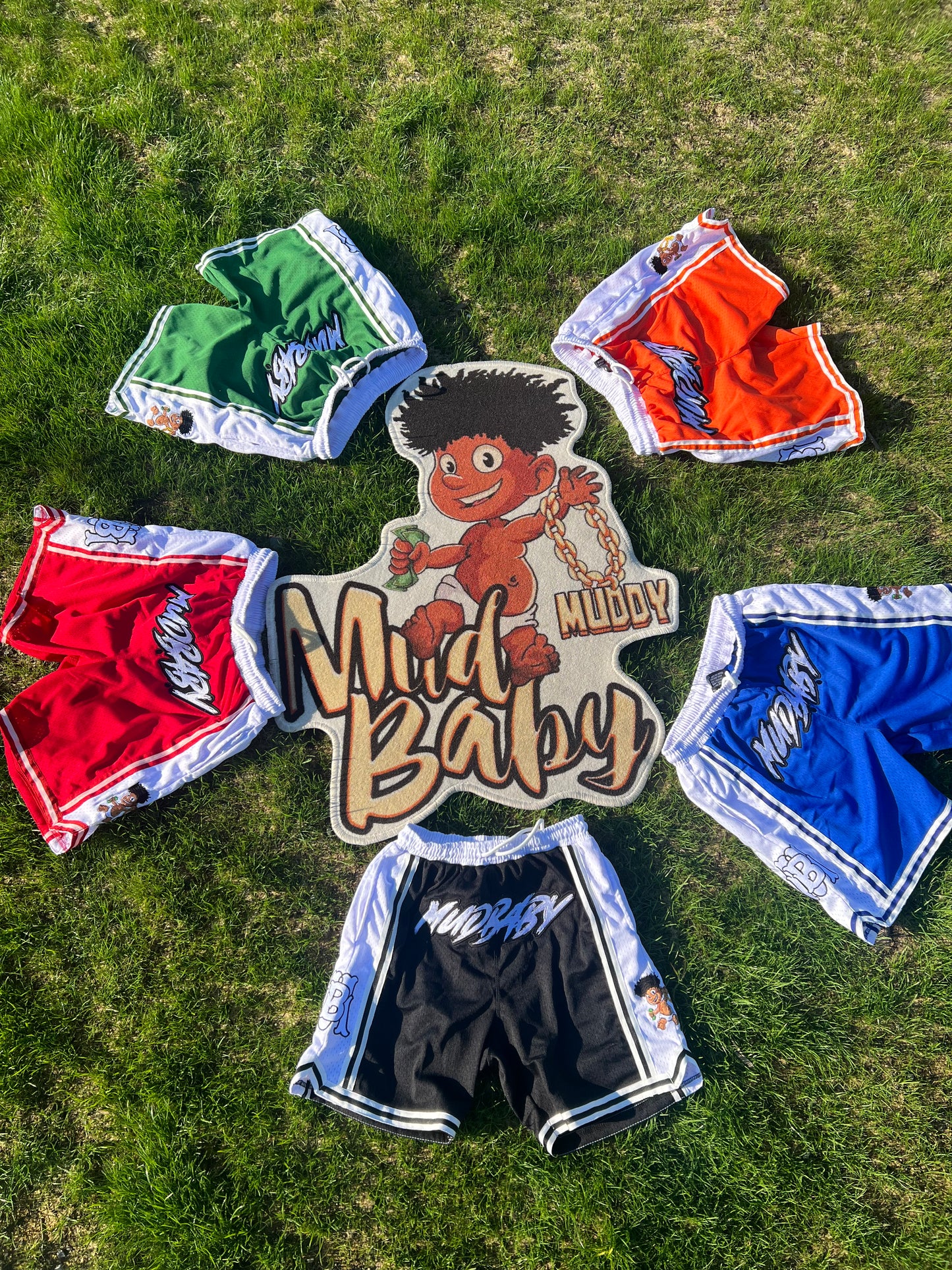 Red Mud baby basketball shorts