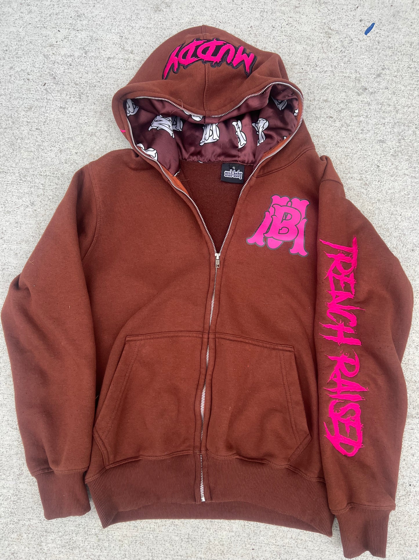 Brown and pink mudbaby zip up