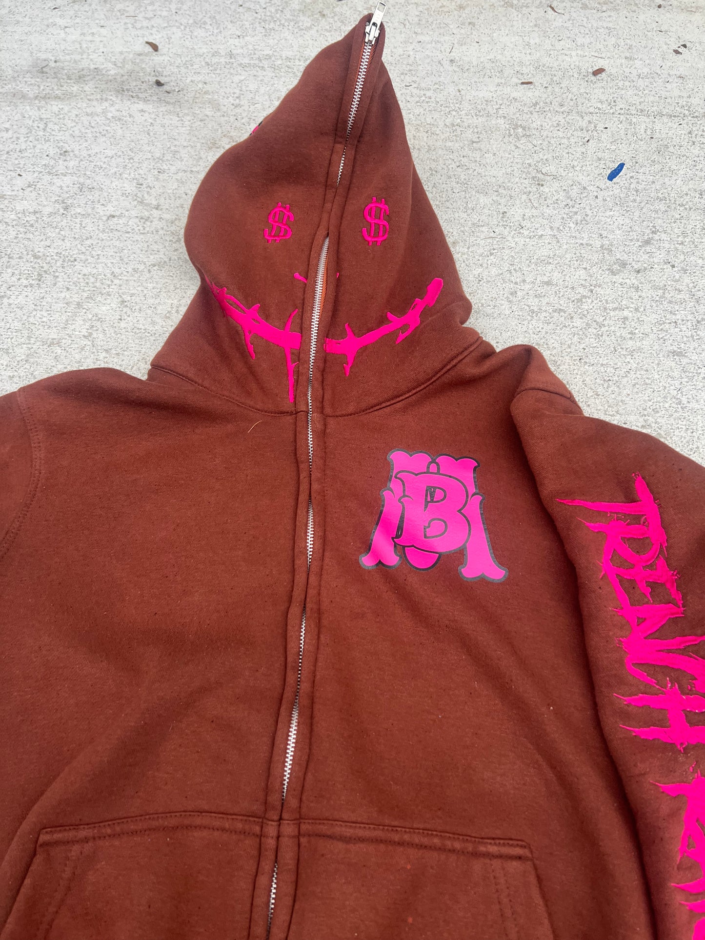 Brown and pink mudbaby zip up