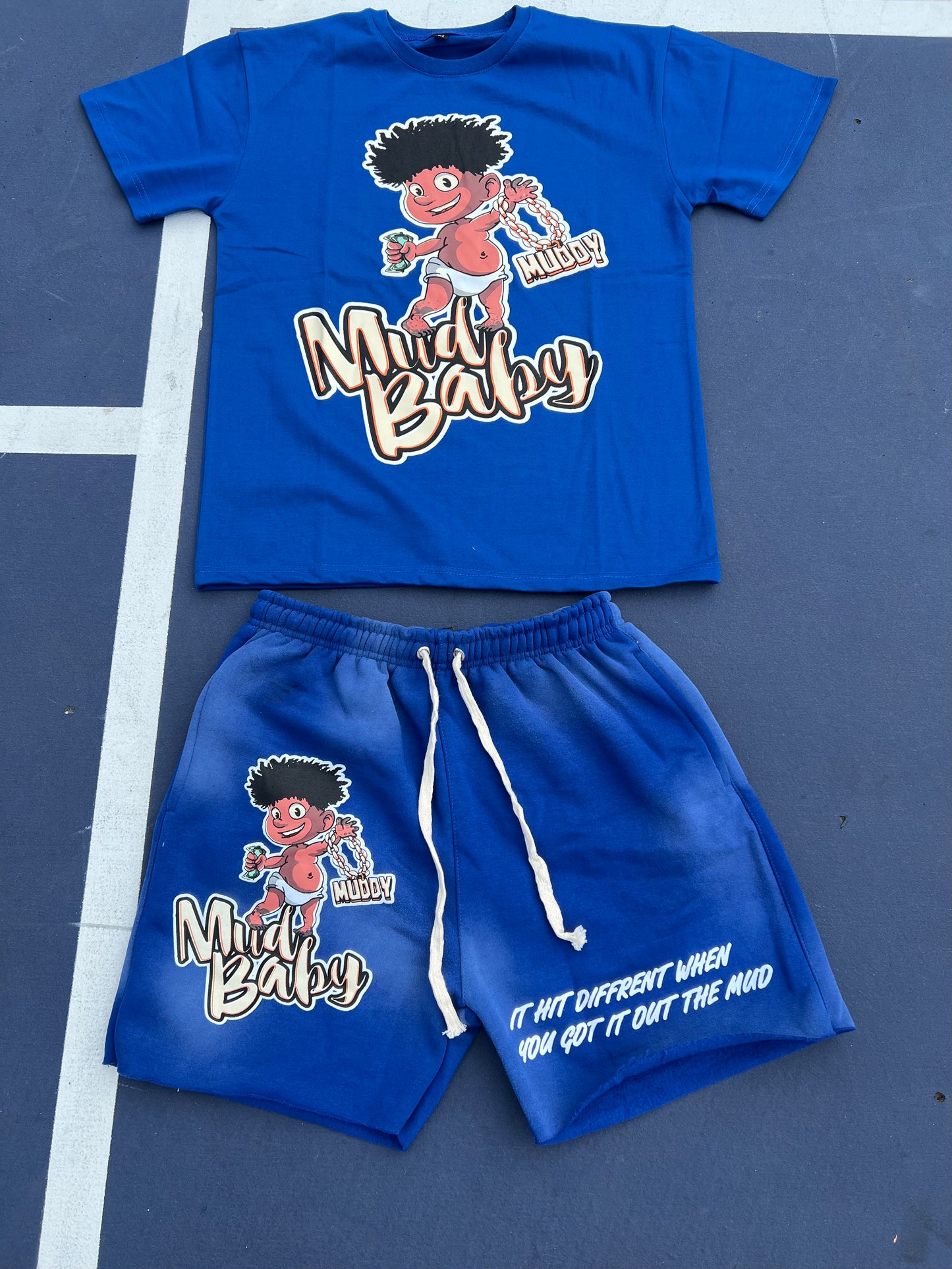 Mb blue short set