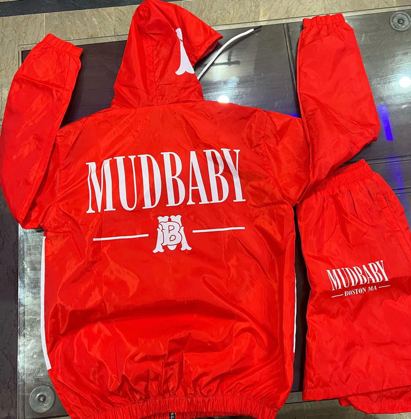 Mud baby windbreaker short sets