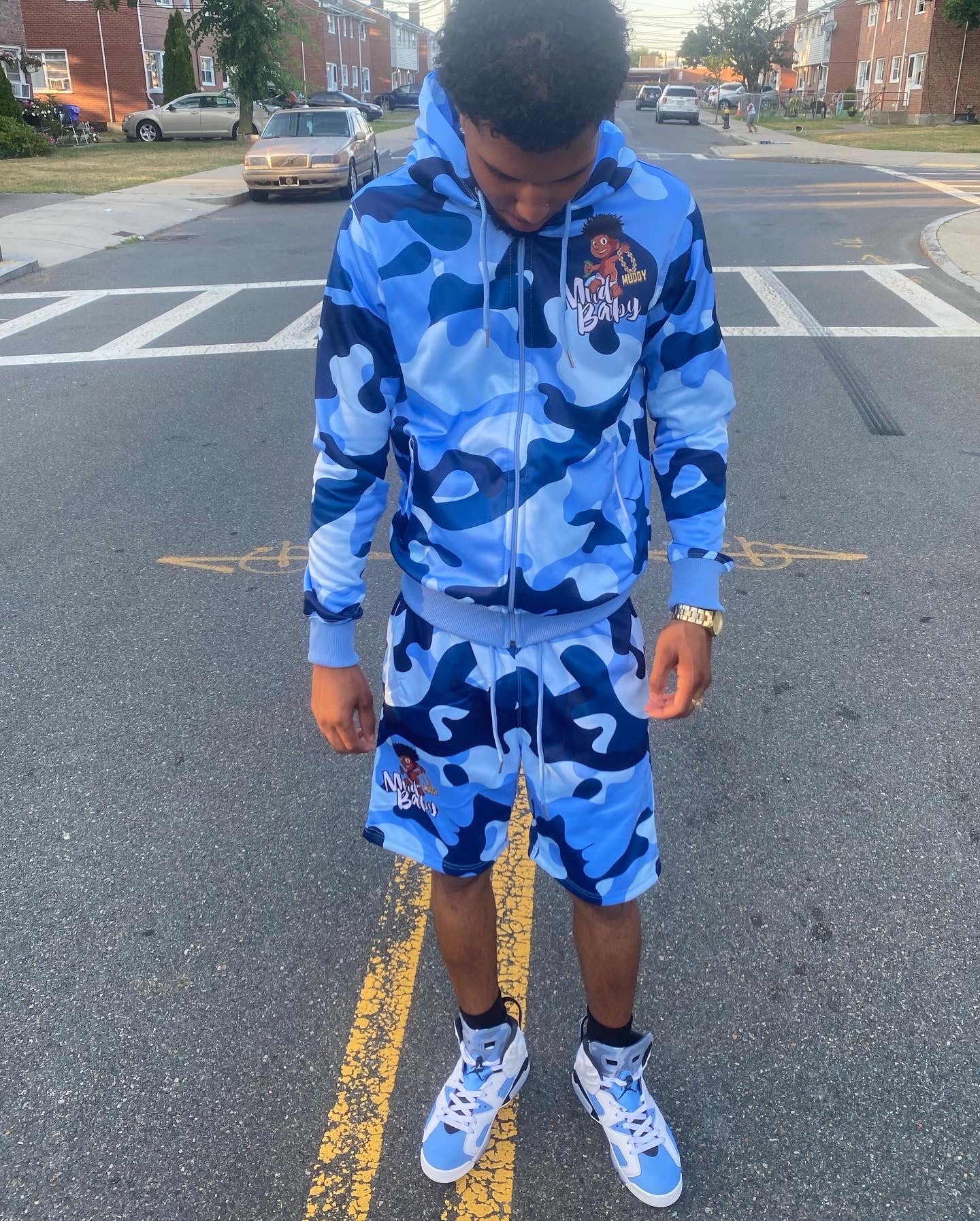 Blue Mud baby camo short sets