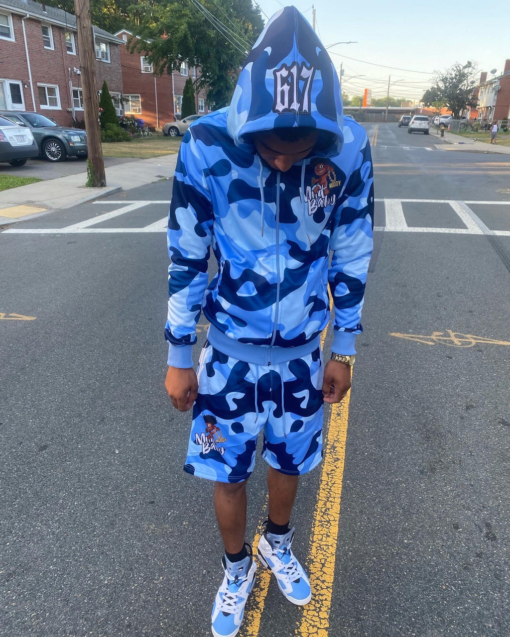 Blue Mud baby camo short sets
